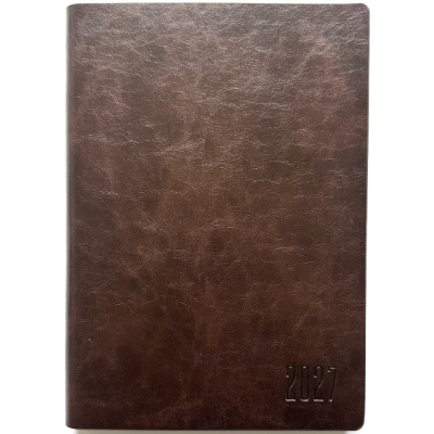 Щоденник ДАТ. 2027 А5/160арк "Bourgeois" /9957/ ШКІР. ЗАМ, крем пап., 70гр/м == (1/20)