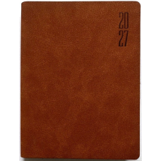 Щоденник ДАТ. 2027 А6/160арк "Bourgeois" /9968/ ШКІР. ЗАМ, крем пап., 70гр/м # (1/40)