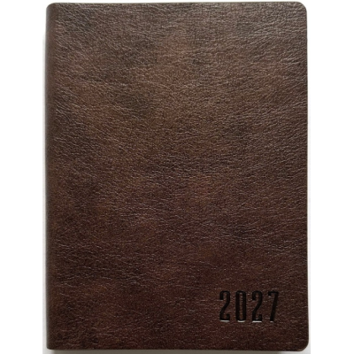 Щоденник ДАТ. 2027 А6/160арк "Bourgeois" /9971/ ШКІР. ЗАМ, крем пап., 70гр/м # (1/40)