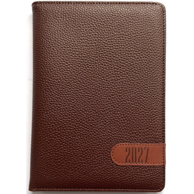 Щоденник ДАТ. 2027 А5/160арк "Bourgeois" /9973/ ШКІР. ЗАМ, крем пап., 70гр/м == (1/20)