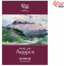 Папка для АКВАРЕЛІ А3/20арк. "ROSA" /169153006/ "Пейзаж" (29,7х42см) 200 г/м2, дрібне зерно (1/20)