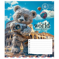 Зошит уч. "Школярик" 12арк.# /3443K/ "The World of Bears" ВД лак (нейт) (30/300)