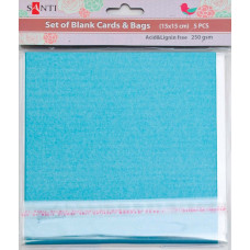 Заготовка для листівок "SANTI" /952254/ 15*15 см 5шт.,голуб.перламутр.,250г/м2 (1/100)