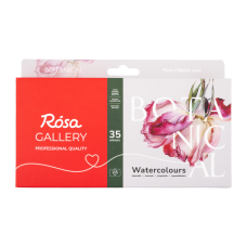 Акварель "ROSA Gallery" /3403431/ 35кол.*2,5мл, кювета, Червоний метал.пенал (L) BOTANICAL