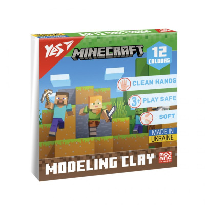 Пластилін 12 кол. 240г "Yes" /540668/ "Minecraft" (1/20)