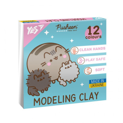 Пластилін 12 кол. 240г "Yes" /540669/ "Pusheen" (1/20)