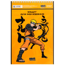 Альбом для малювання А4/30арк. "Kite" /NR23-243/ спіраль, софт тач + УФ лак, Naruto (12/96)