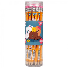 Олівець пр."Yes" /280670/ "Line Friends. Cony" з гумкою трикут. 36шт/туба (36/540/2160)