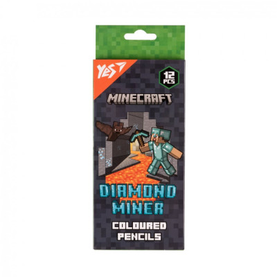Олівці кольорові "Yes" 12 кол. /290720/ "Minecraft. Diamond Miner" (1/12/240)