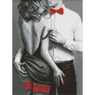 Алмазна мозаїка "Ідейка" /AMO20406/ "Червоно-чорна пара" 30*40см