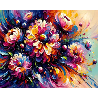 Алмазна мозаїка "Go to art" /187095/ "Феєричні жоржини" 40*50 см