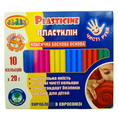 Пластилін "CLASS" "Чисті руки MAXI" 10 кол. /7645С/ восковий 200 гр.  (1/40)
