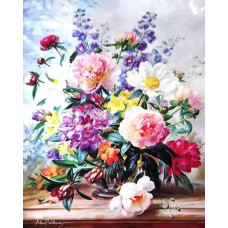Алмазна мозаїка "Go to art" /178957/ "Квітковий настрій" 30*40см на підрамнику