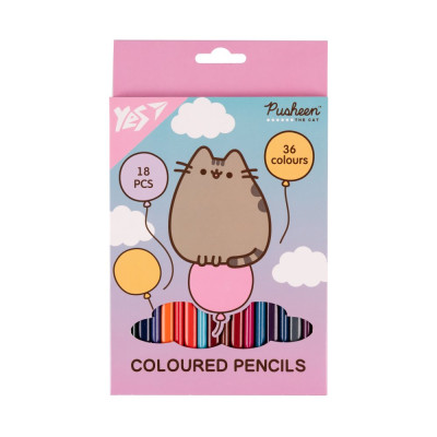 Олівці кольорові "Yes" 18 кол./36 шт /290751/ "Pusheen. Balloons" (1/8/160)