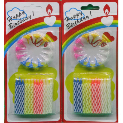 Набір свічок для торту /7376-1/ "Birthday" 24 шт., 5,5cм (24/288)