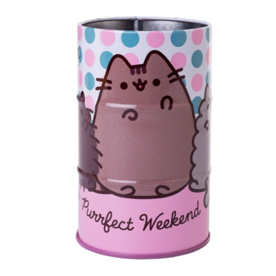 Стакан-підставка для ручок "YES" /708099/ «Pusheen» бочка, метал (1/50/100)
