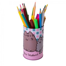 Стакан-підставка для ручок "YES" /708099/ «Pusheen» бочка, метал (1/50/100)