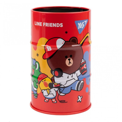 Стакан-підставка для ручок "YES" /470504/ Line friends бочка, метал (1/50/100)
