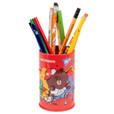 Стакан-підставка для ручок "YES" /470504/ Line friends бочка, метал (1/50/100)