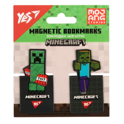 Закладка-магніт "YES" /708397/ "Minecraft", висікання, 2 шт (1/10/50)