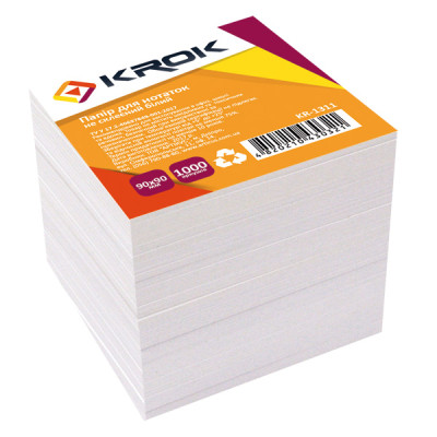 Блок крем Не клеєн. Krok 90*90мм 1000арк. 45г/м2 KR-1311  (1/36)
