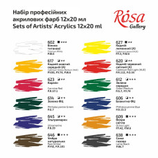Набір акрилових фарб "ROSA Gallery" /158/ 12кол.*20мл блістер (1/9)