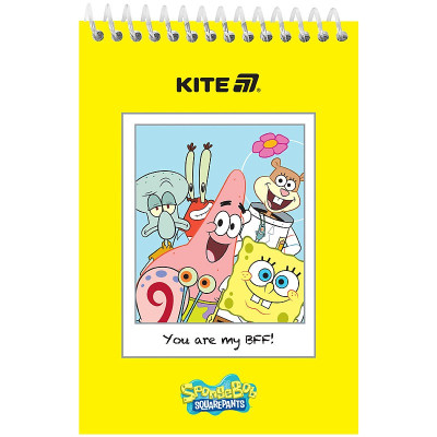 Скетчбук А6/48арк. "Kite" /SB25-196/ пласт. спіраль SpongeBob SquarePants (1/20)