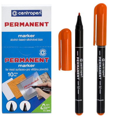 Маркер "Centropen" /2846/06/ перманентний, помаранчевий (10)