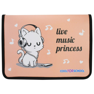 Папка об'ємна на блискавці В5 "Cool for school"  /32001-02/ "Cats" (1/20)
