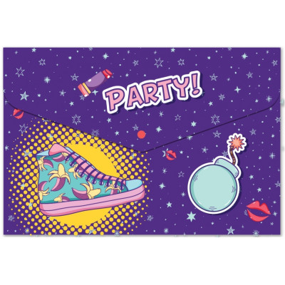 Папка-конверт А5 на кнопці "Cool for school"  /CF32013-08/ "Party" (1/12)