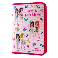 Папка на блискавці A4 "MAXI" /MX32022/ "Happy girls world" (1/30)