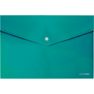Папка-конверт на кнопці А4 "ECONOMIX" /E31301-21/ 180мкм, непрозора, глянець, бірюзова (12/120)