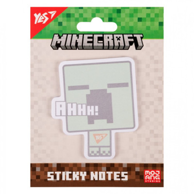 Папір для нотаток фігурний "Yes" /170398/ "Minecraft Creeper" з клейким шаром 7*8,4см, 40арк. (1/12/144)