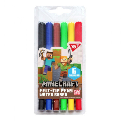 Фломастери "YES" 6 кол. /650539/ "Minecraft" (1/24/384)