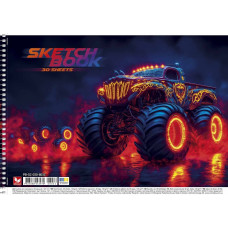 Альбом для малювання "Школярик" А4/30арк./PB-SC-030-8032/ спіраль, 120г/м2, УФ-лак (9/63)