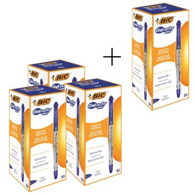 АКЦІЯ Ручка гелева "BIC" Gel-Ocity Stic (уп.30шт) /bcCEL1010265/ синя 3+1 (1)