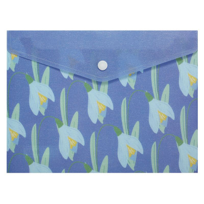 Папка-конверт на кнопці А5 "BuroMAX" /BM.3919-07/ SNOWDROP ARABESKI, напівпрозора, фіолетова (12/360)