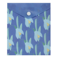 Папка-конверт на кнопці А6 "BuroMAX" /BM.3922-07/ SNOWDROP ARABESKI, напівпрозора, фіолетова (12/480)