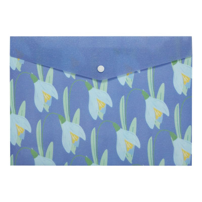 Папка-конверт на кнопці А4 "BuroMAX" /BM.3943-07/ SNOWDROP ARABESKI, напівпрозора, фіолетова (12/360)