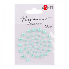 Перлини самоклеючі "Santi" /742970/ м'ятні, райдужні розмір: 3мм-6мм (50шт) (1/10)