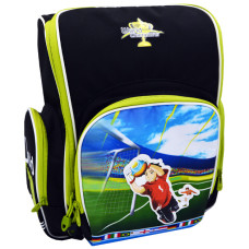 STOCK  Ранець "TIGER" /2610-1/ h=38,5 "Football" Чорний (1/4)