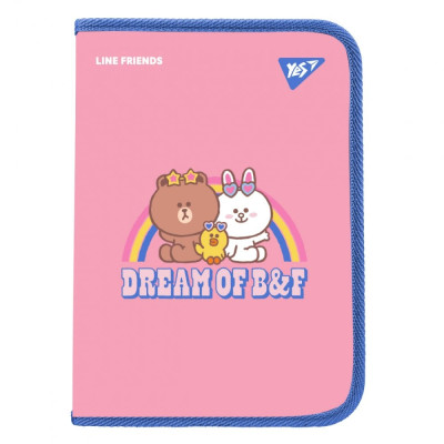 Папка на блискавці А4 "Yes" /492223/ "Line Friends. Dream" з внутр. кишенею (1/12/48)