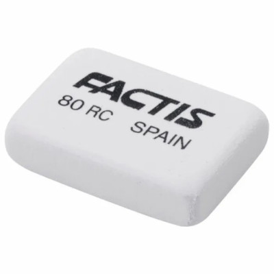 Гумка "FACTIS" /80RC/ прямокутна біла 2,8*1,9*0,7см (80/2000)