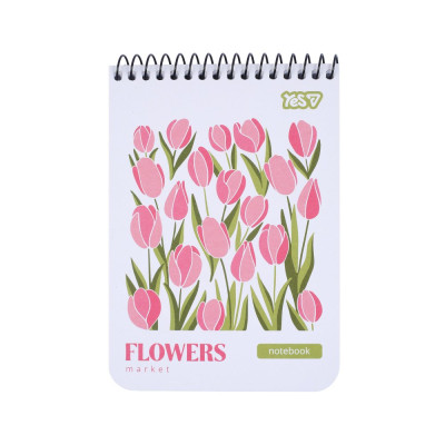 Блокнот А6/80 # спіраль "YES" /152293/ "Flowers" (1/210)
