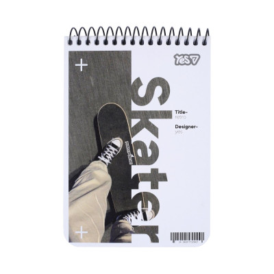 Блокнот А6/80 # спіраль "YES" /152302/ "Skater" (1/210)