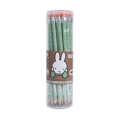 Олівець пр."Yes" /280691/ круглий з гумкою 36шт/уп туба "Miffy" з фольгою (36/540)