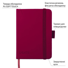Скетчбук 10х15см/100арк. "SANTI" /743359/ для графіки, тв.обкл. PU, 110г/м2, сливовий (1/16/48)