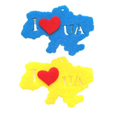 Заготовка "Діамантові ручки" /120759/ "Мапа України "I love UA", 8,5 см,  12 шт в упак