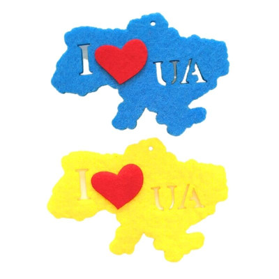 Заготовка "Діамантові ручки" /120759/ "Мапа України "I love UA", 8,5 см,  12 шт в упак