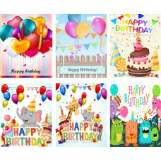 Набір для творчості зі стразами (листівка) "Go to art" /189141/ "Серія Happy birthday" 6 шт, 13*18 см